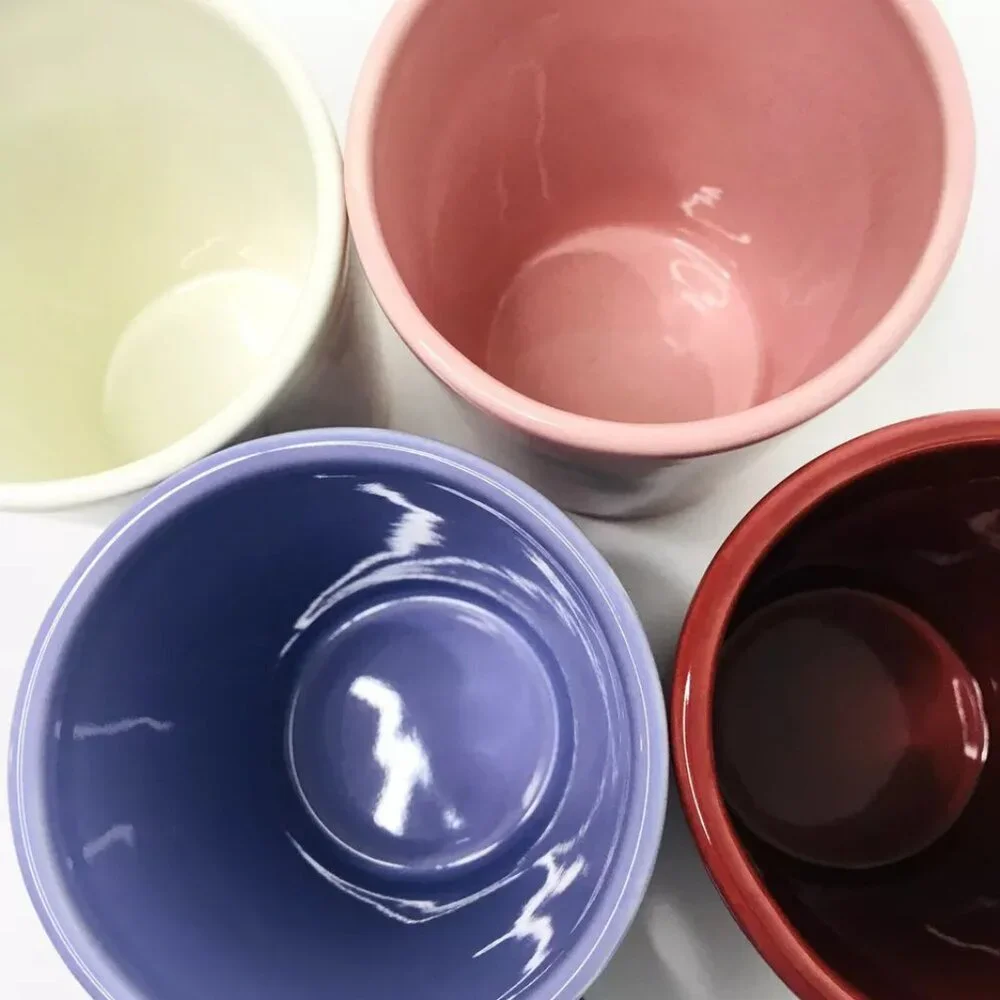 Williams Sonoma 4 Heart Mugs Pink Purple Red White Matching Heart Spoons